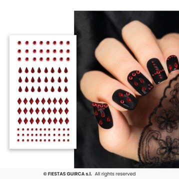 Nagelstickers Diamantjes Rood, Verzenden, Nieuw, Feestartikel