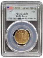 Gouden American Eagle 1/4 oz 2022 Type 2 PCGS F.D.o.I. MS70, Postzegels en Munten, Munten | Amerika, Verzenden, Midden-Amerika