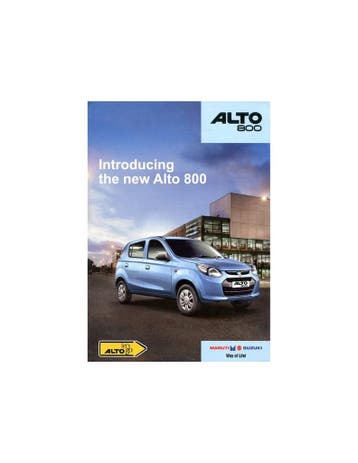 2014 MARUTI SUZUKI ALTO 800 BROCHURE ENGELS, Nieuw, Author