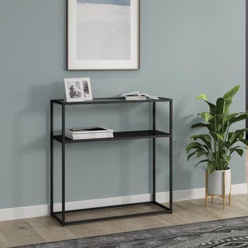 Console tafel Kuhmo sidetable glas 80x80x30 cm zwart [en.cas, Huis en Inrichting, Verzenden, Nieuw