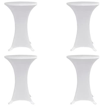 vidaXL Statafelhoes 4 st stretch Ø60 cm wit, Verzenden, Nieuw