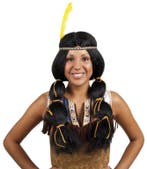 Indianenpruik Wynon dikke vlechten, Verzenden, Nieuw