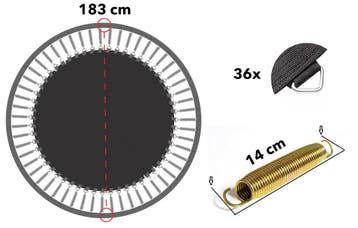 Springmat Trampoline Rond 183 cm, Ophalen of Verzenden, Nieuw