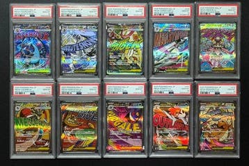 Pokémon - 10 Graded card Full art, Foil, Promo card - PSA 10, Nieuw