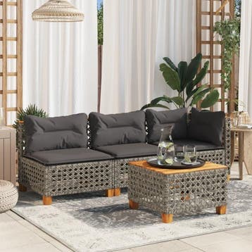 Tuinbank 3-zits Poly Rattan | Retourdeal 35% Korting, Tuin en Terras, Ophalen of Verzenden, Zo goed als nieuw, Rotan