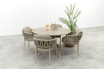 Taste Calma/Prado 4-persoons ronde dining tuinset Ø130 cm. -, Verzenden, Nieuw, Rvs, Tuinset