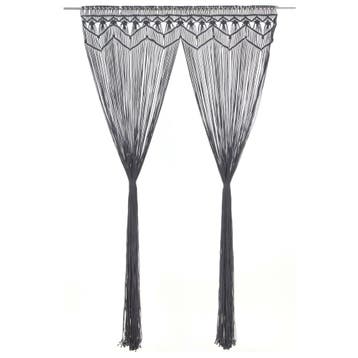 vidaXL Gordijn macramé 140x240 cm katoen antraciet, Huis en Inrichting, Verzenden, Nieuw