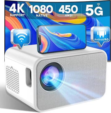Smart WiFi Beamer 300 inch | 5G Android | Laatste Stuk!, LED, Ophalen of Verzenden, Zo goed als nieuw, Full HD (1080)