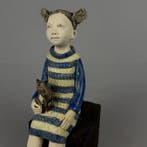 Ida - The girl with her cat - hand made