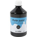Tempera Verf Mat, zwart, 500 ml/ 1 fles, Nieuw