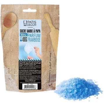 Patis Decor Suikerspin Suiker Framboos Blauw 400g, Verzenden, Nieuw