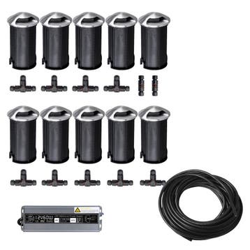 10x LED tuinpad spot - 12V - 3 watt - 51mm - complete set, Hobby en Vrije tijd, Ophalen of Verzenden, Nieuw