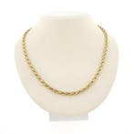Vintage gouden cardano schakelcollier (Ketting), Sieraden, Tassen en Uiterlijk, Kettingen, Ophalen of Verzenden, Gebruikt, Overige kleuren