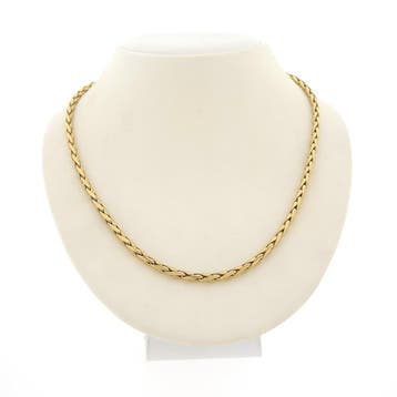 Vintage gouden cardano schakelcollier (Ketting), Ophalen of Verzenden, Gebruikt, Overige kleuren, Goud