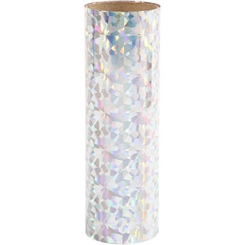 Deco folie, B: 15,5 cm, dikte 0,02 mm, zilver, 50 cm/ 1 rol, Nieuw