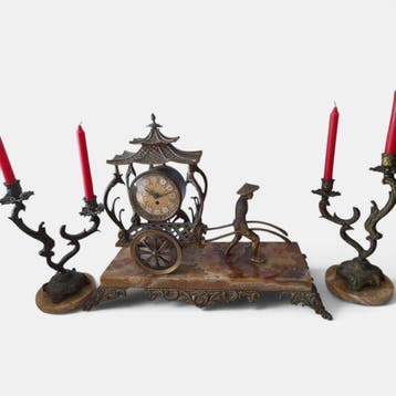 Pendule - Brons, Marmer - 1960-1970