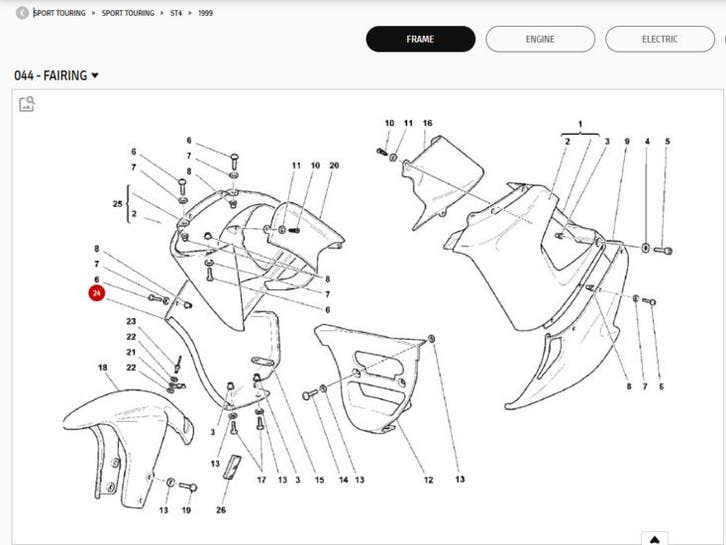 Ducati BLUE RIGHT LOWER HALF-FAIRING - 48011151AD Superbike, Motoren, Onderdelen | Ducati, Nieuw, Verzenden