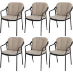 Manitoba stapelbare tuinstoel antraciet Taste 4SO set van 6, Ophalen of Verzenden, Nieuw