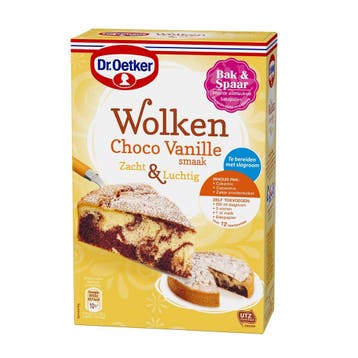 Dr. Oetker Wolken Vanille Chocoladecake Mix 455g, Verzenden, Nieuw
