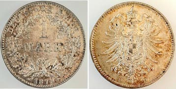 Duitsland 1 Mark 1873 D prfr/stgl, leicht goudene Patina..., Verzenden