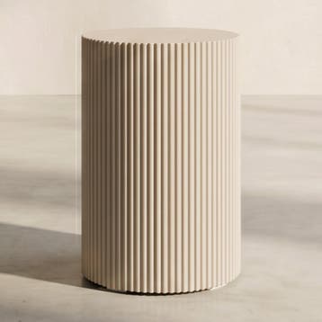 *WOONWINKEL* Geribbelde Bijzettafel Beige, Huis en Inrichting, Verzenden, Nieuw