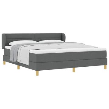 vidaXL Boxspringbed met matras Donkergrijs 180 x 200 cm Stof, Verzenden, Nieuw, Tweepersoons, Stof
