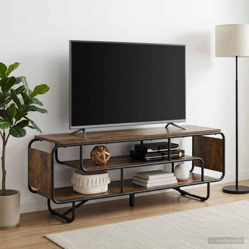 vidaXL TV-standaard 140 x 36 x 45 cm Gerookt eiken Bewerkt, Huis en Inrichting, Minder dan 50 cm, Verzenden, Nieuw, Minder dan 100 cm