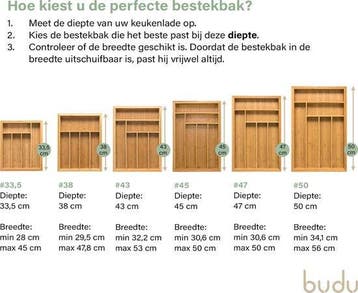 2dekans | Budu Uitschuifbare Bamboe Bestekbak #47 (47 cm, Huis en Inrichting, Keuken | Keukenbenodigdheden, Ophalen of Verzenden