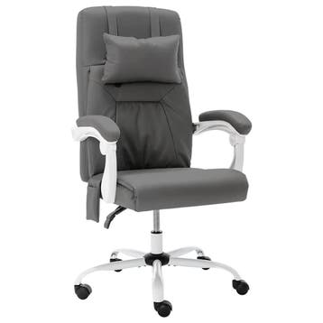 vidaXL Kantoormassagestoel kunstleer grijs, Verzenden, Nieuw