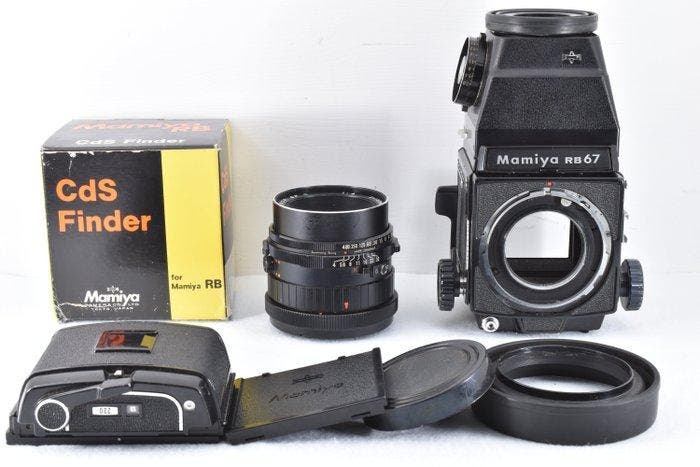 Mamiya RB67 + CdS Finder + Sekor SF 4/150mm + filmbag + hood, Audio, Tv en Foto, Fotocamera's Analoog