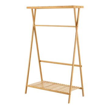[en.casa] Bamboe kledingrek Horten 140x90x45 cm houtkleurig, Verzenden, Nieuw