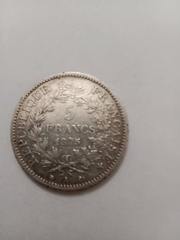 Frankrijk. 5 Francs 1875-A Hercule (Zonder minimumprijs)
