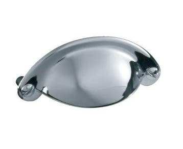 Komgreep Schelp chroom 64 mm, Verzenden, Nieuw