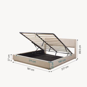 Tweepersoonsbed Tröstiar met matras en LED 180x200 cm beige, Verzenden, Nieuw