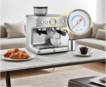 RVS Espresso Machine 20 Bar met Bonenmaler en Melkopschuimer, Verzenden, Nieuw