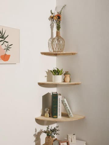 Set van 3 Houten Hoekplanken - Drijvende Wandplanken met Gol, Verzenden, Nieuw