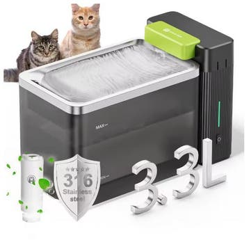 Katten Drinkfontein 3,3L – Roestvrijstaal en Ultrafilter, Dieren en Toebehoren, Verzenden, Nieuw