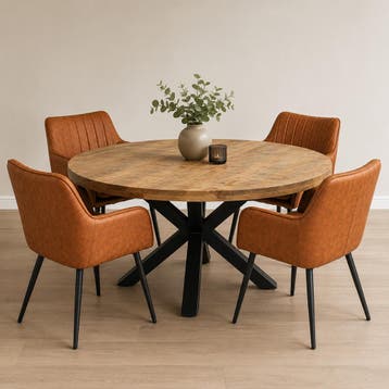 Lars Deal 130cm + 4x Vermont cognac, Ophalen of Verzenden, Nieuw