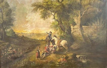 Franse school (XIX) - Scena campestre con figure