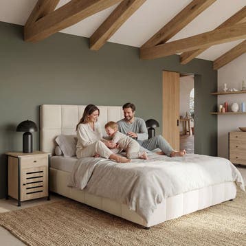 Bedset met gestoffeerd bed en matras, Verzenden, Nieuw