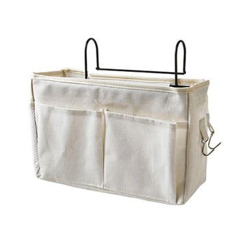 Bedside Pocket - Bed Opbergzak - Katoen - Wit, Verzenden, Nieuw