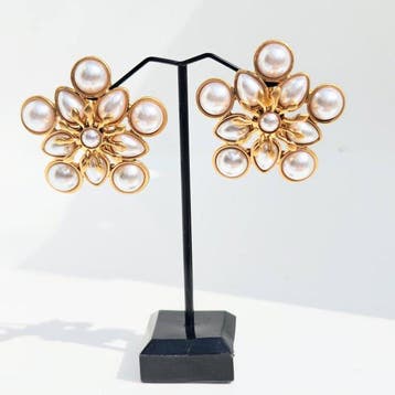 Oscar De La Renta - Verguld - Oorbellen - Witte