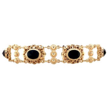Gouden vintage armband met granaat 14 krt, Ophalen of Verzenden, Nieuw