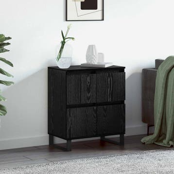 vidaXL Dressoir Zwart Eiken 60 x 35 x 70 cm, Verzenden, Nieuw, Overige houtsoorten, Minder dan 50 cm