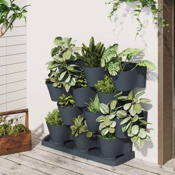 vidaXL 12-delige Plantenbakkenset verticaal polypropeen, Verzenden, Nieuw, Kunststof
