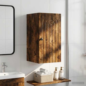 vidaXL Badkamer wandkast ALKMAAR Gerookt eiken 30 x 31 x 59, Verzenden, Nieuw