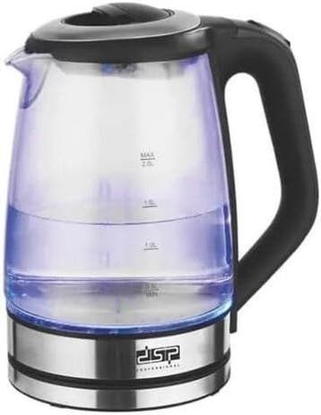 DSP KK1273 Waterkoker 2,0L 2200W | Snelkoker met Blauwe, Ophalen of Verzenden, Nieuw