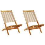 vidaXL Tuinstoelen 2 st massief acaciahout en polypropeen, Tuin en Terras, Tuinstoelen, Verzenden, Nieuw, Hout
