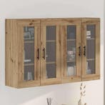 vidaXL Wandgemonteerde Kasten 2 pcs Artisan eik en Zwart, Minder dan 50 cm, Verzenden, Nieuw, Minder dan 100 cm