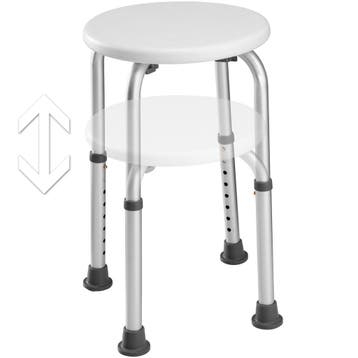 Ronde aluminium douchestoel - wit, Doe-het-zelf en Verbouw, Sanitair, Verzenden, Nieuw